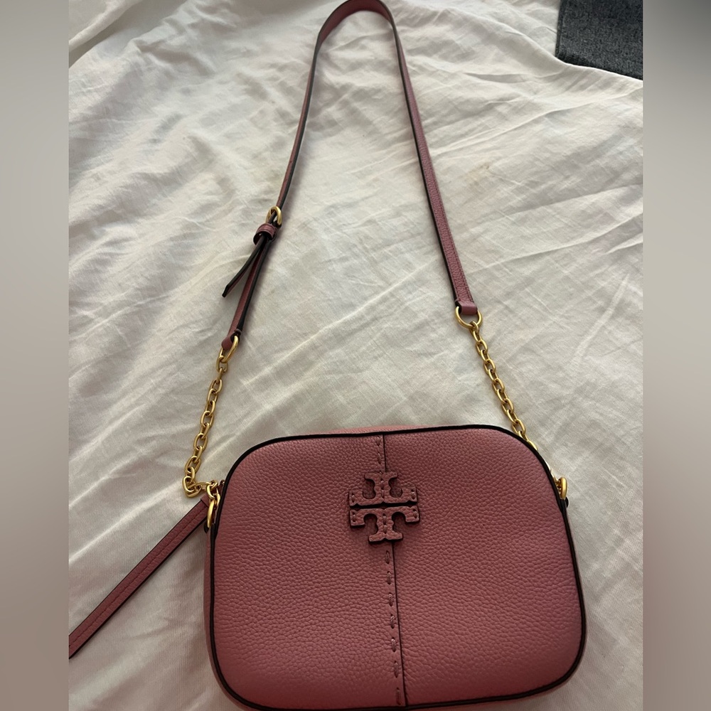 pink leather tory burch pursue